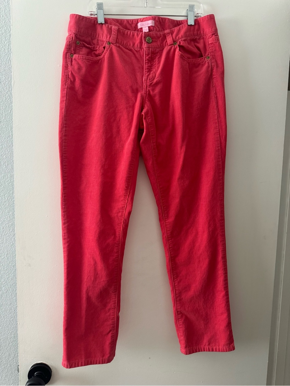 Lilly Pulitzer Pink Corduroy Straight Leg Pants